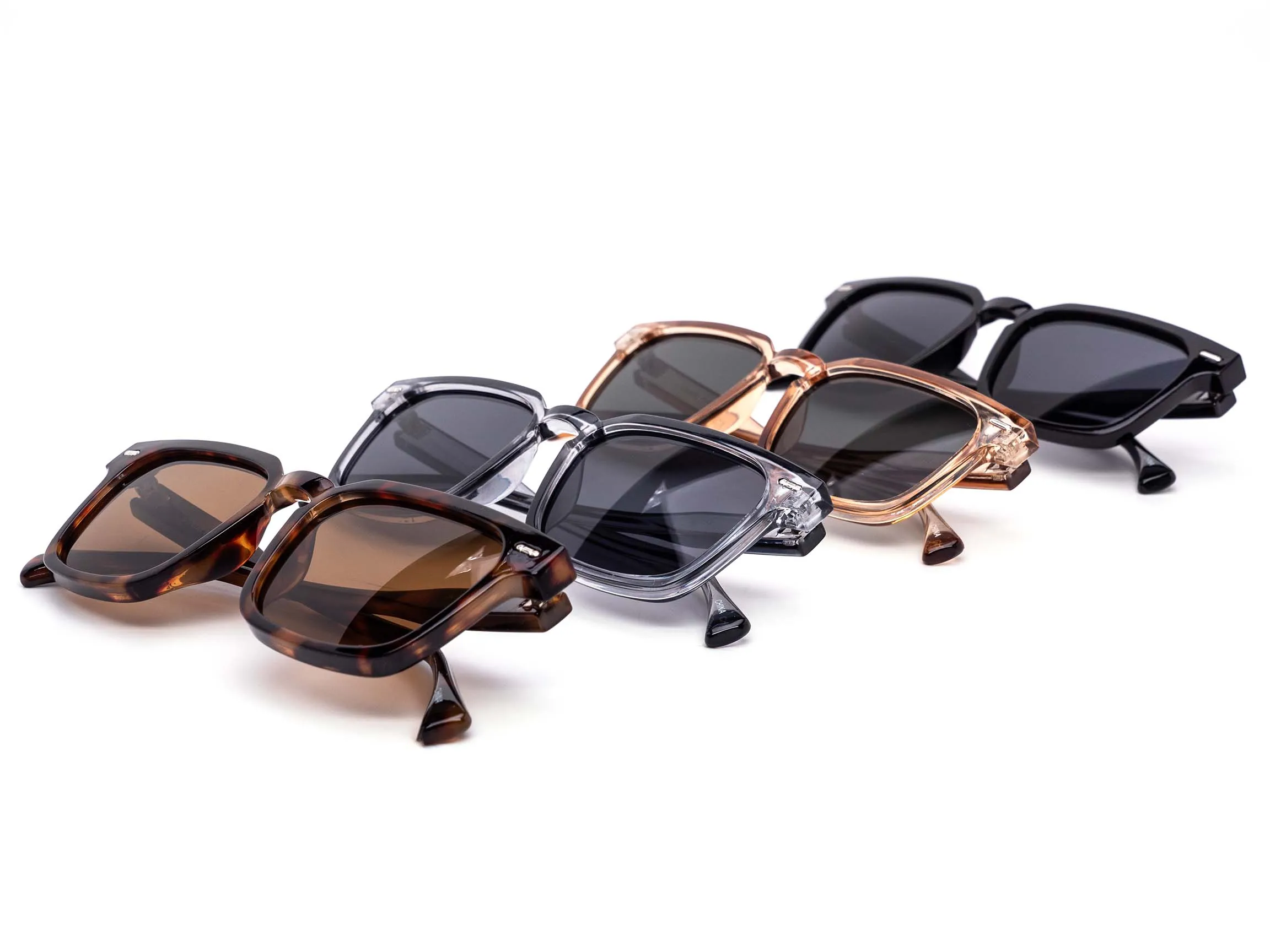 12 Pack: Classy Minimalist Square Wholesale Sunglasses