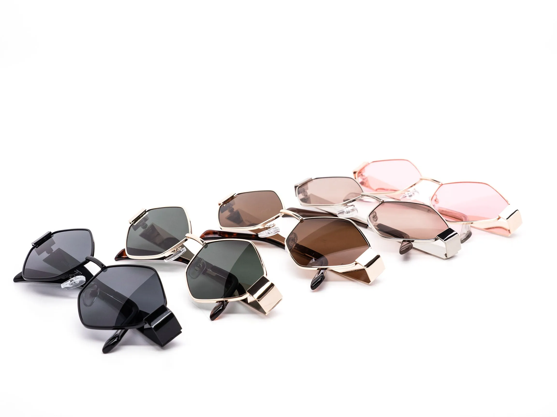12 Pack: Hexa Diamond Full Metal Minimalist Wholesale Sunglasses