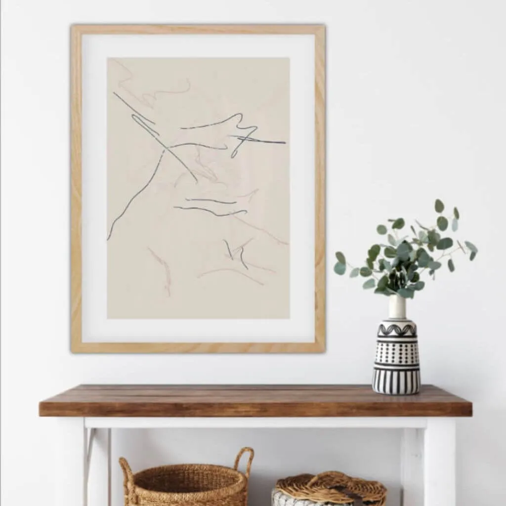 Abstract Line Drawing Framed Art