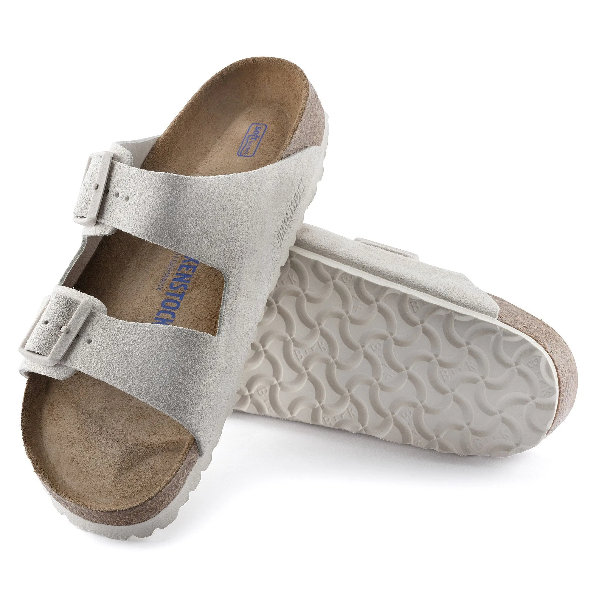 Arizona Soft Footbed Suede Sandal Narrow (Antique White)