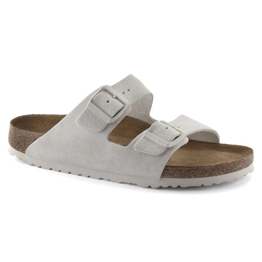 Arizona Soft Footbed Suede Sandal Narrow (Antique White)