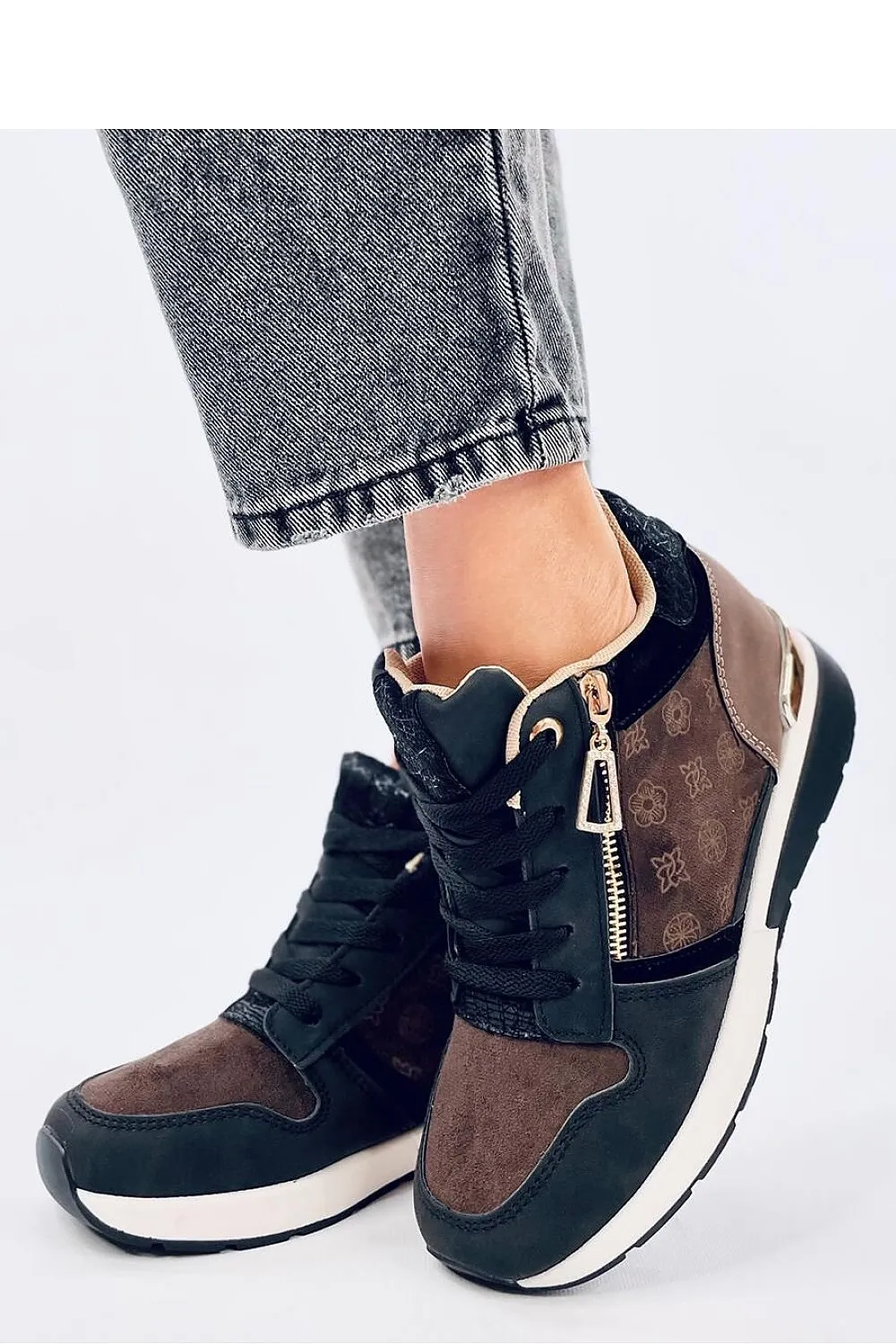 Black Wedge heel sneakers