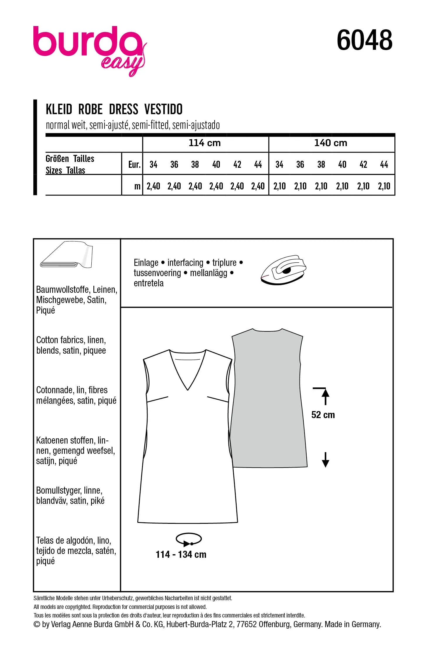 Burda 6048 Misses' Dress
