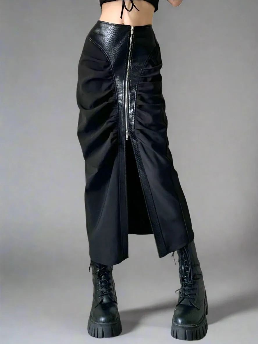 Casual Minimal Goth Irregular Design Skirt
