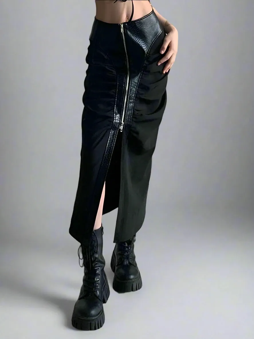 Casual Minimal Goth Irregular Design Skirt