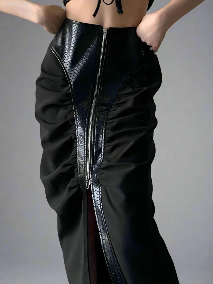 Casual Minimal Goth Irregular Design Skirt