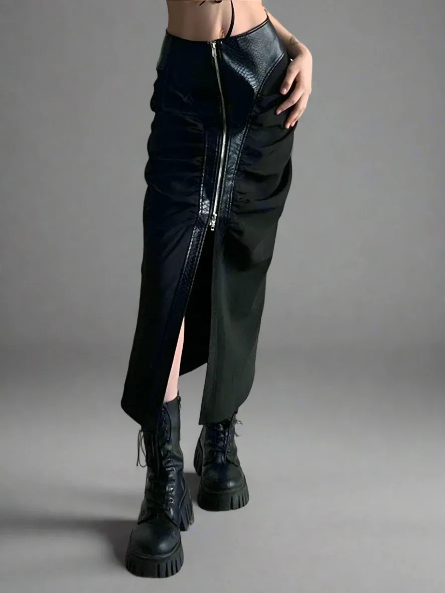 Casual Minimal Goth Irregular Design Skirt
