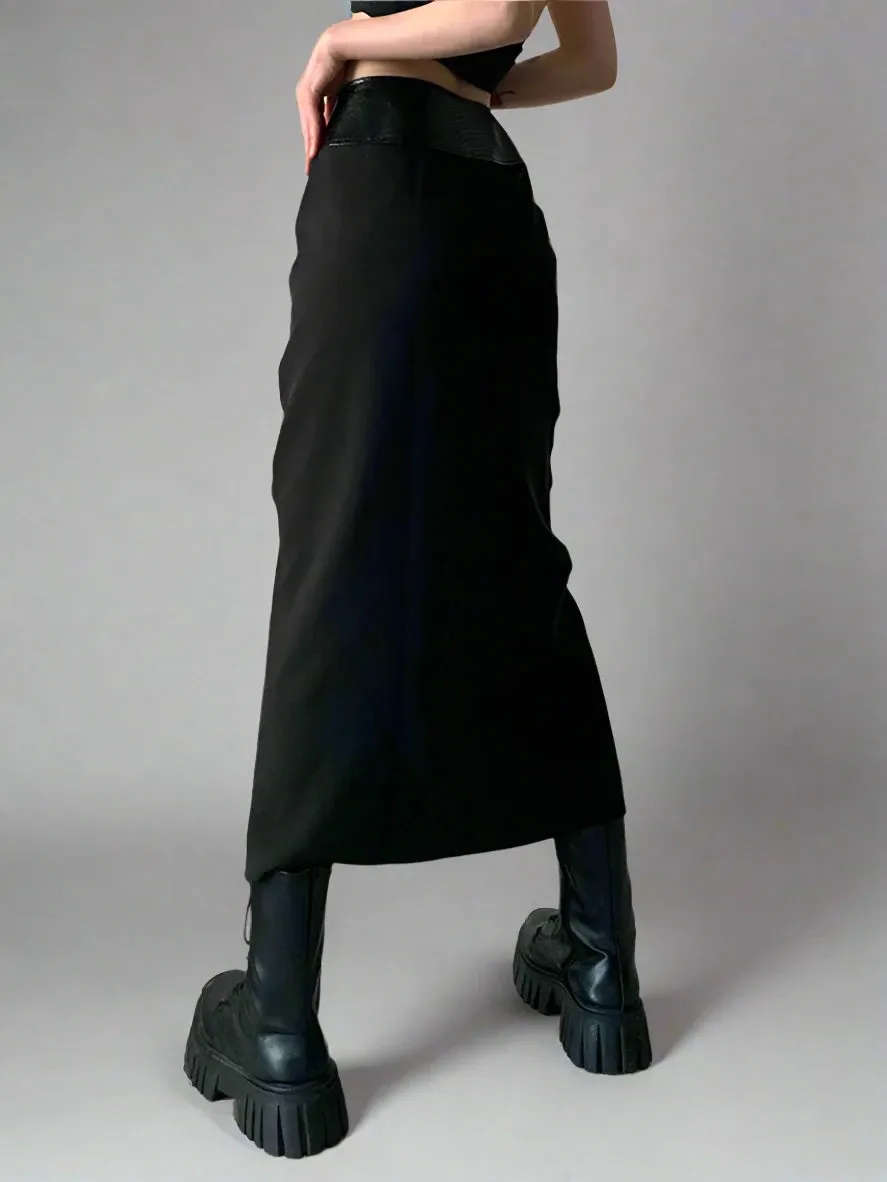 Casual Minimal Goth Irregular Design Skirt