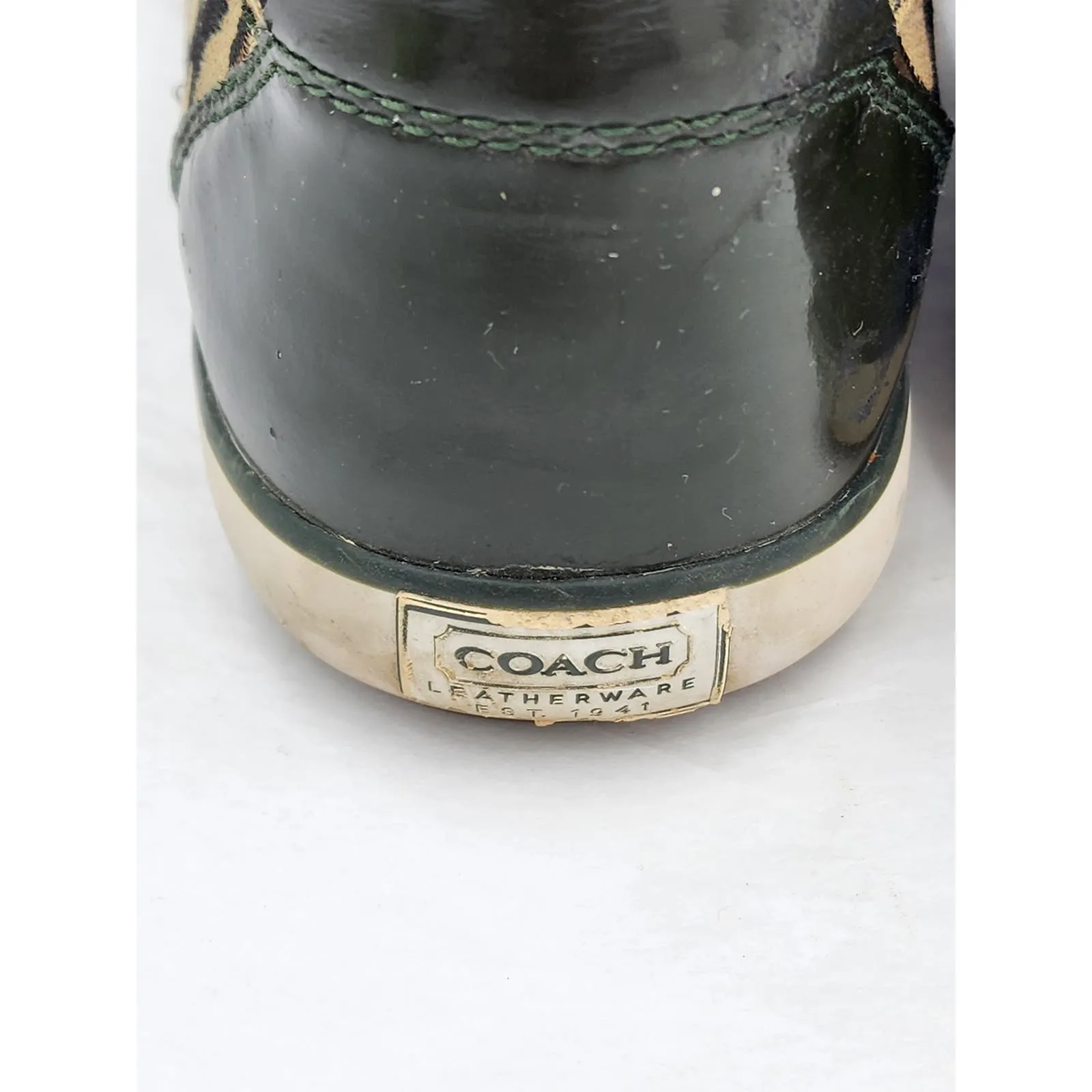 Coach Barrett Shoes Womens Size 8.5 Low Top Sneakers Lace Up Camo Tennis