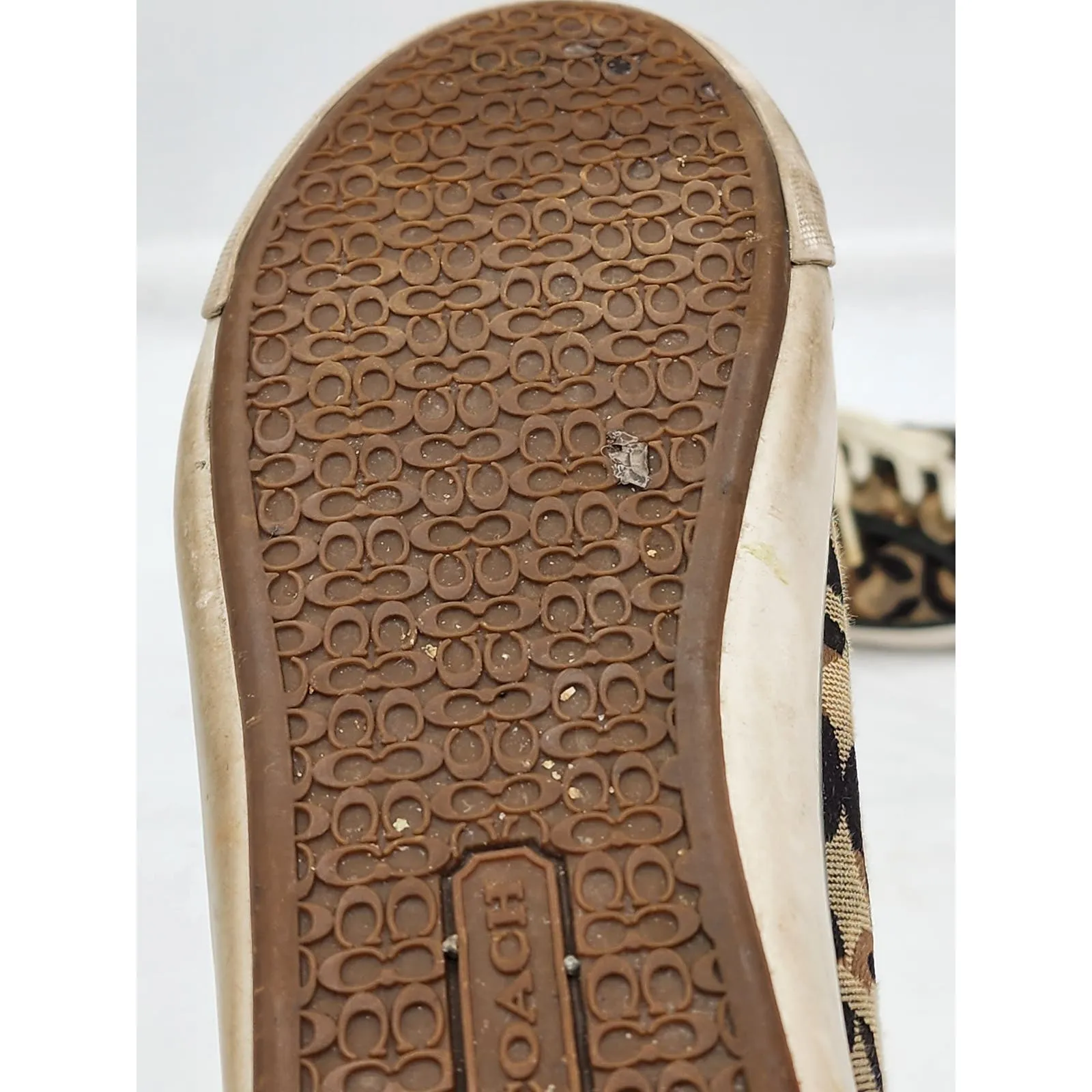 Coach Barrett Shoes Womens Size 8.5 Low Top Sneakers Lace Up Camo Tennis