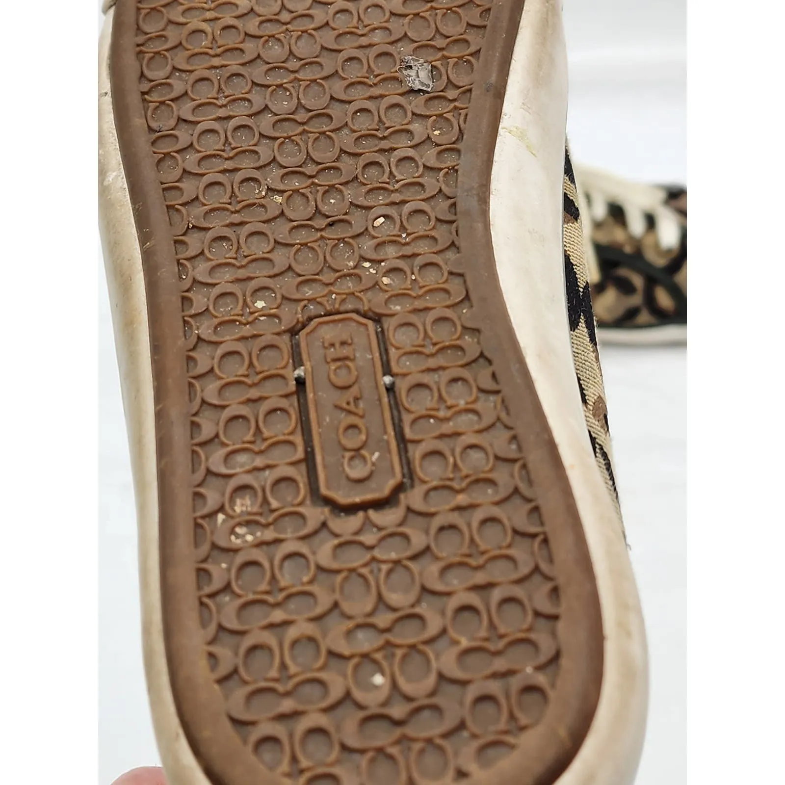 Coach Barrett Shoes Womens Size 8.5 Low Top Sneakers Lace Up Camo Tennis
