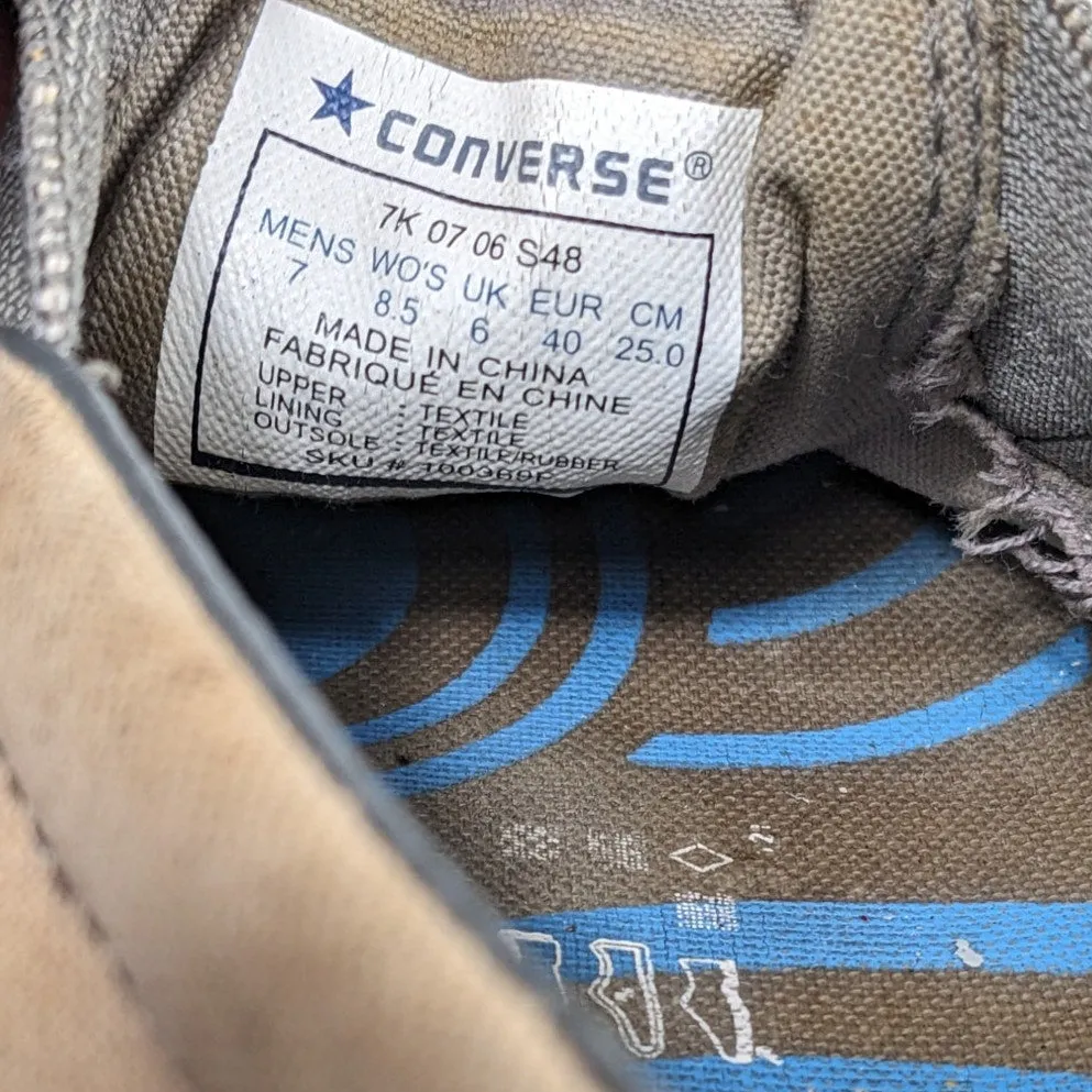 Converse All Star Plaid Slip On Shoes Mens 7 Womens 8.5 Canvas Sneakers Low Top