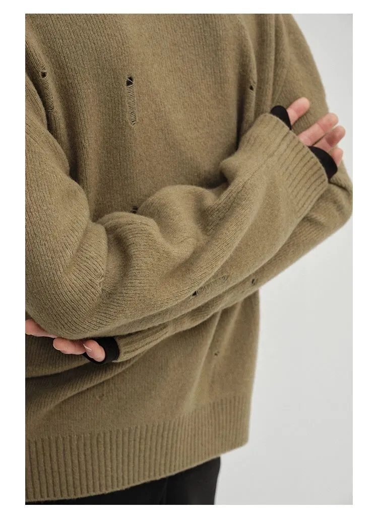 Cozy Sweater With Minimal Distress