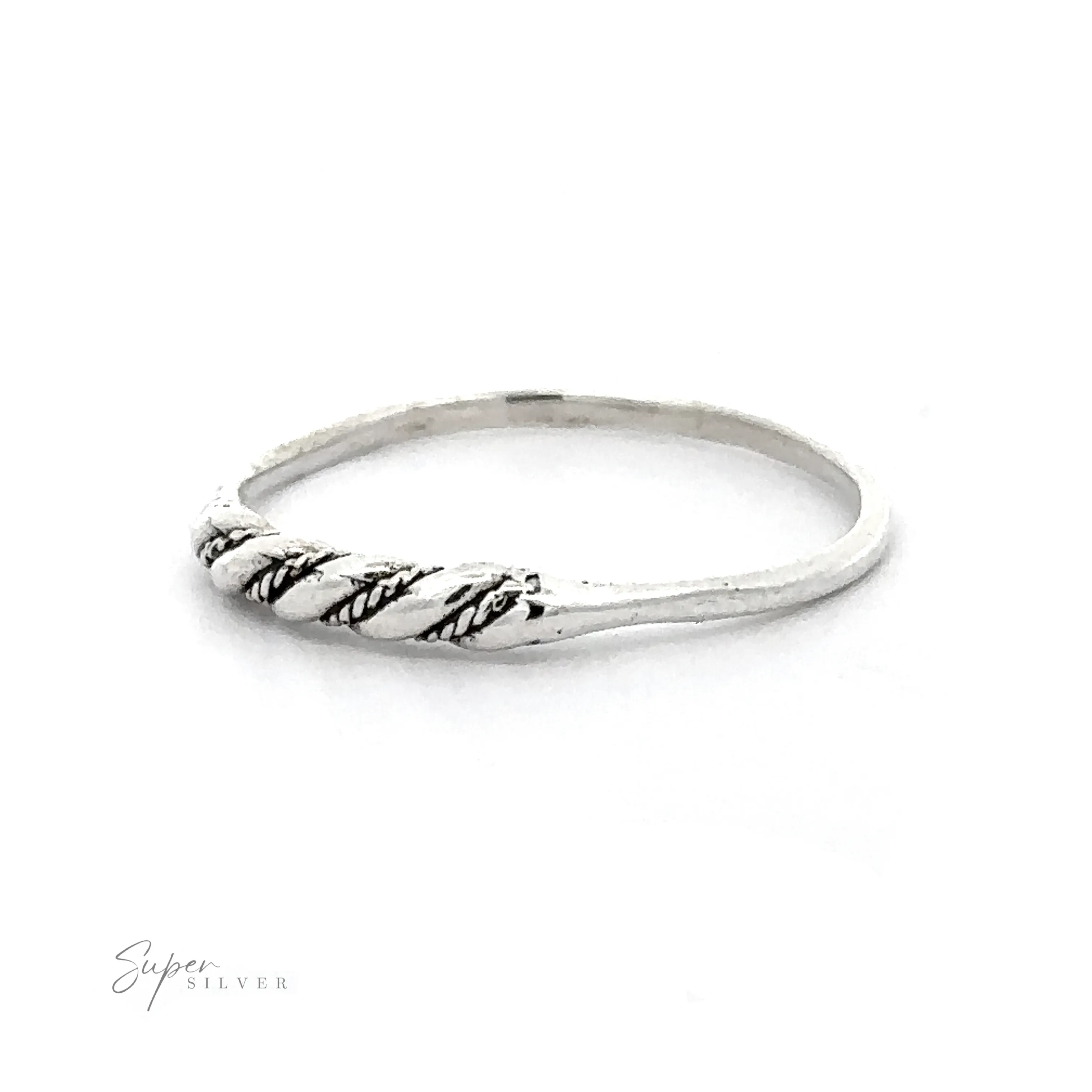 Delicate Silver Lacy Twist Band