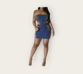 Denim Tube Top and Skirt Set