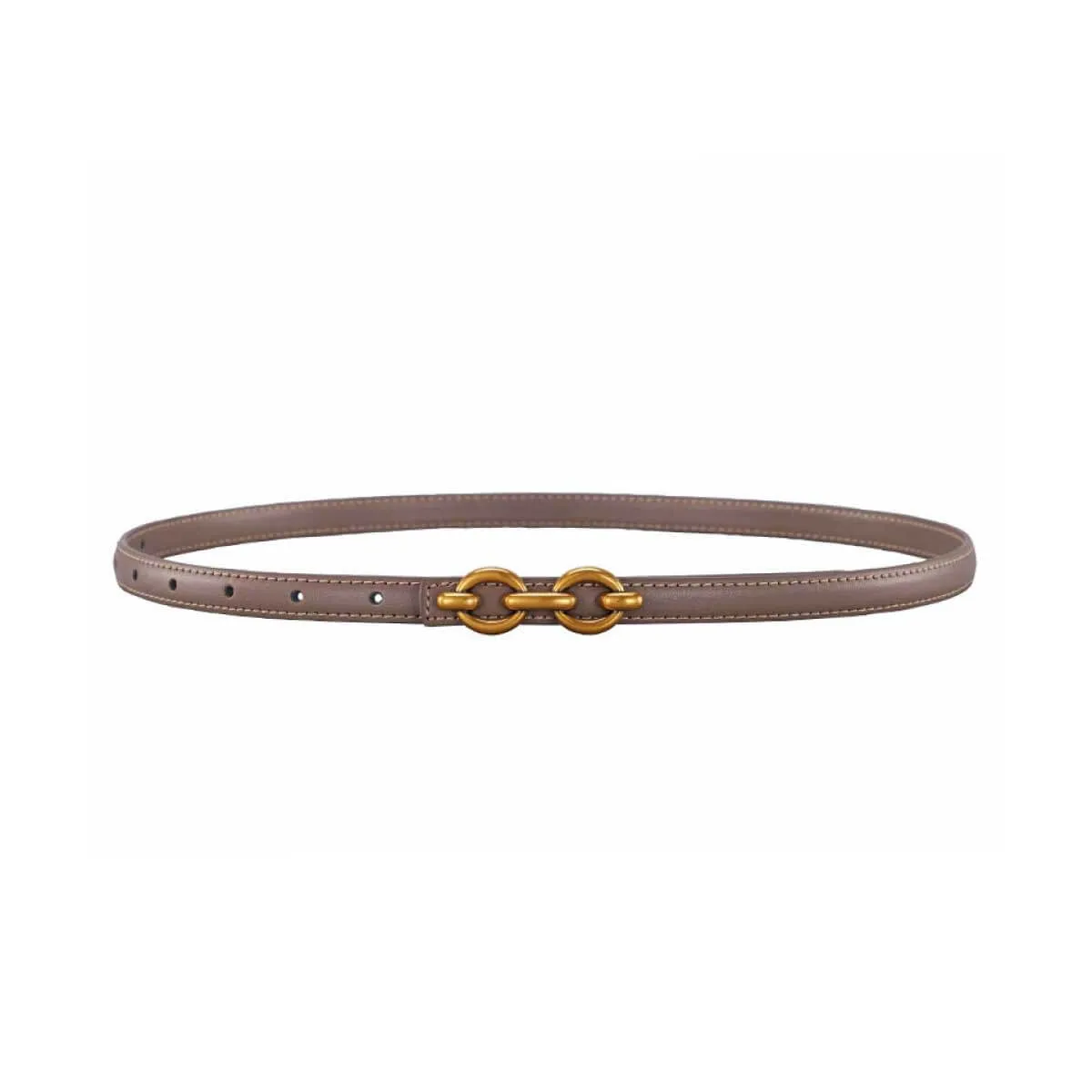 Double Buckle Thin Leather Belt