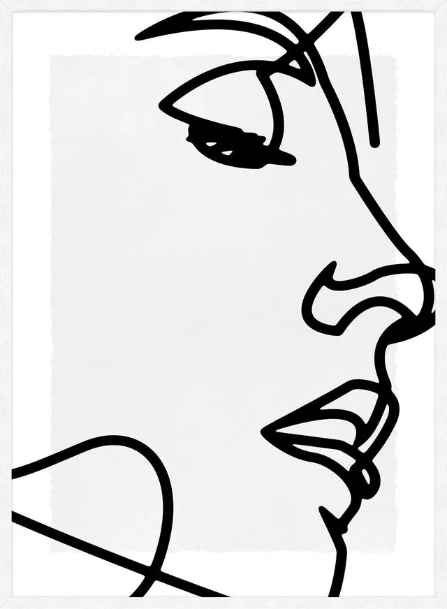 Face Close Up Line Art Print