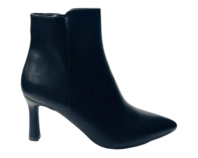 Faux Leather Stiletto Heel Zip Ankle Boots