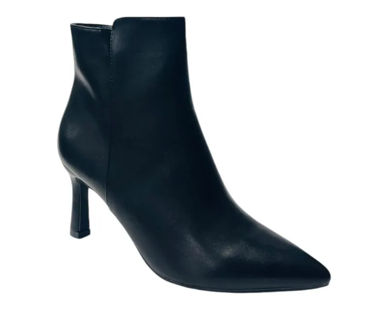 Faux Leather Stiletto Heel Zip Ankle Boots