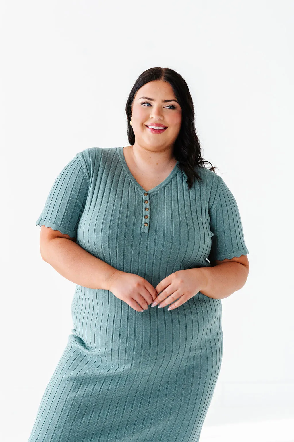 Harper Short Sleeve Dress in Seafoam