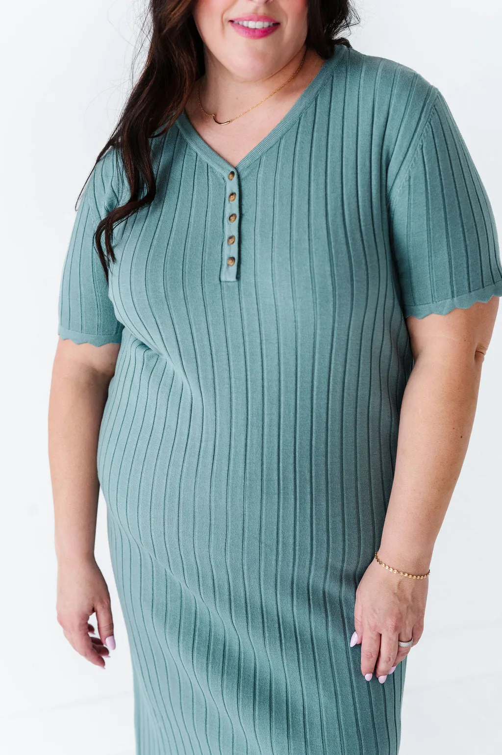 Harper Short Sleeve Dress in Seafoam