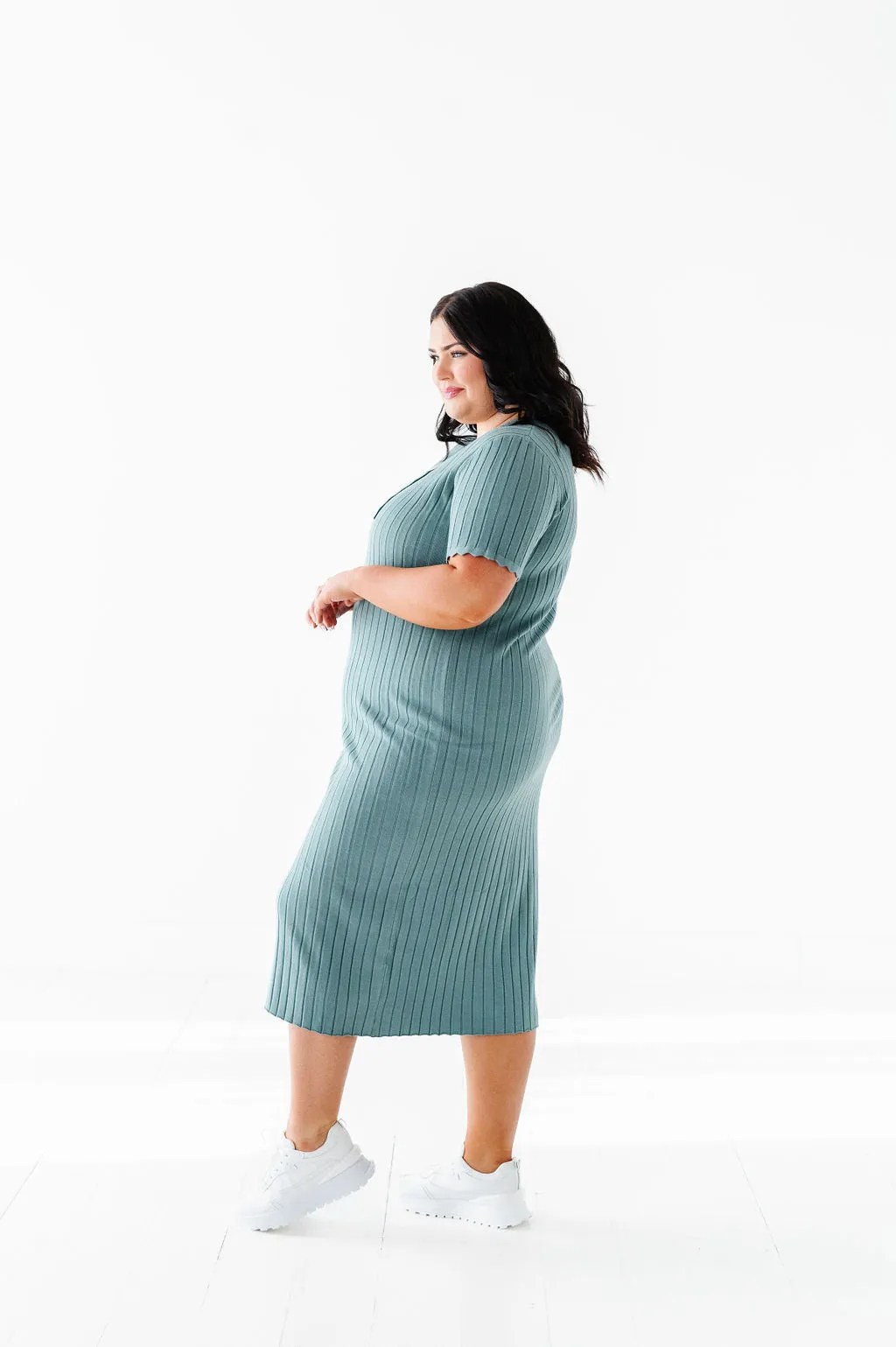 Harper Short Sleeve Dress in Seafoam