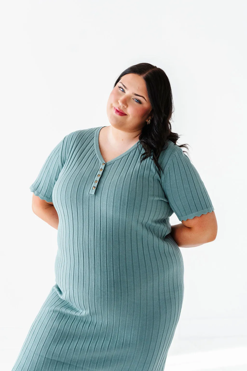 Harper Short Sleeve Dress in Seafoam
