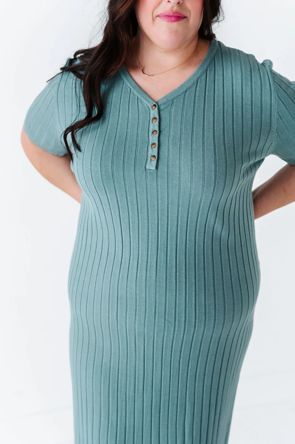 Harper Short Sleeve Dress in Seafoam