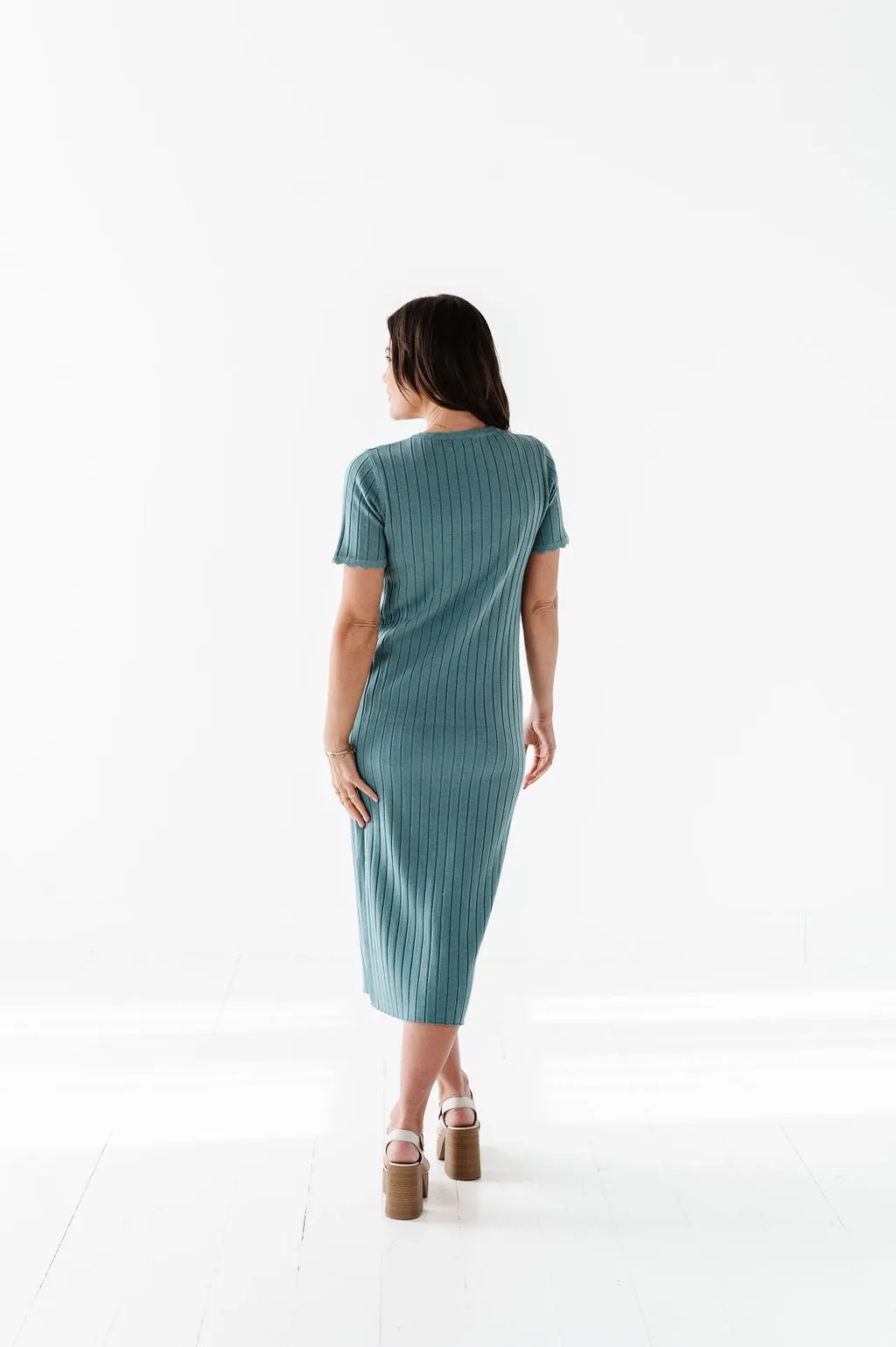 Harper Short Sleeve Dress in Seafoam