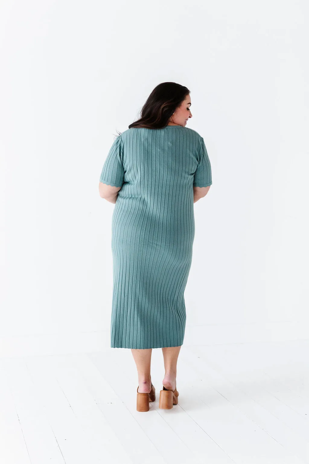 Harper Short Sleeve Dress in Seafoam