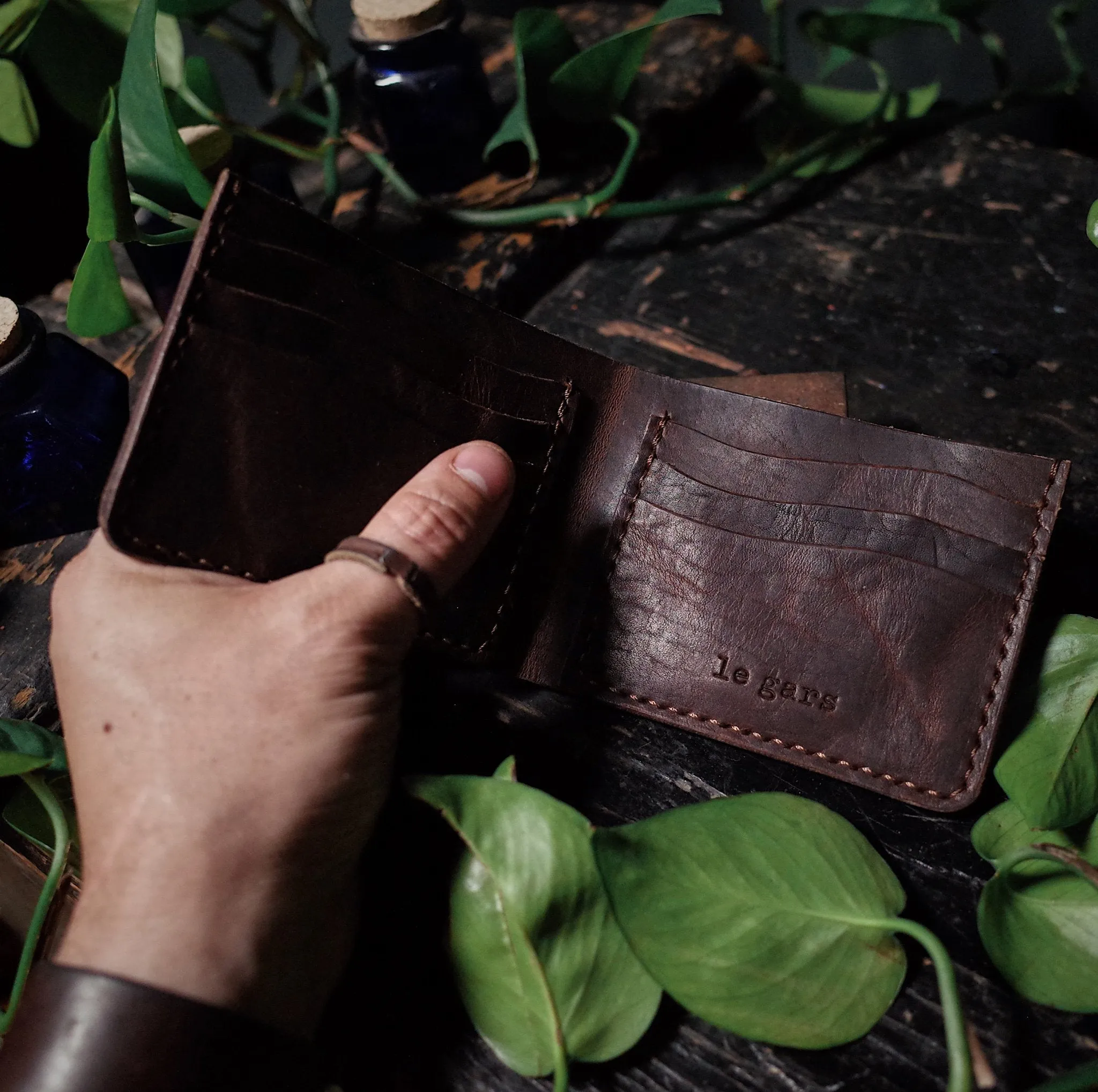 Ludger Leather Bifold Wallet – Dark Brown Edition