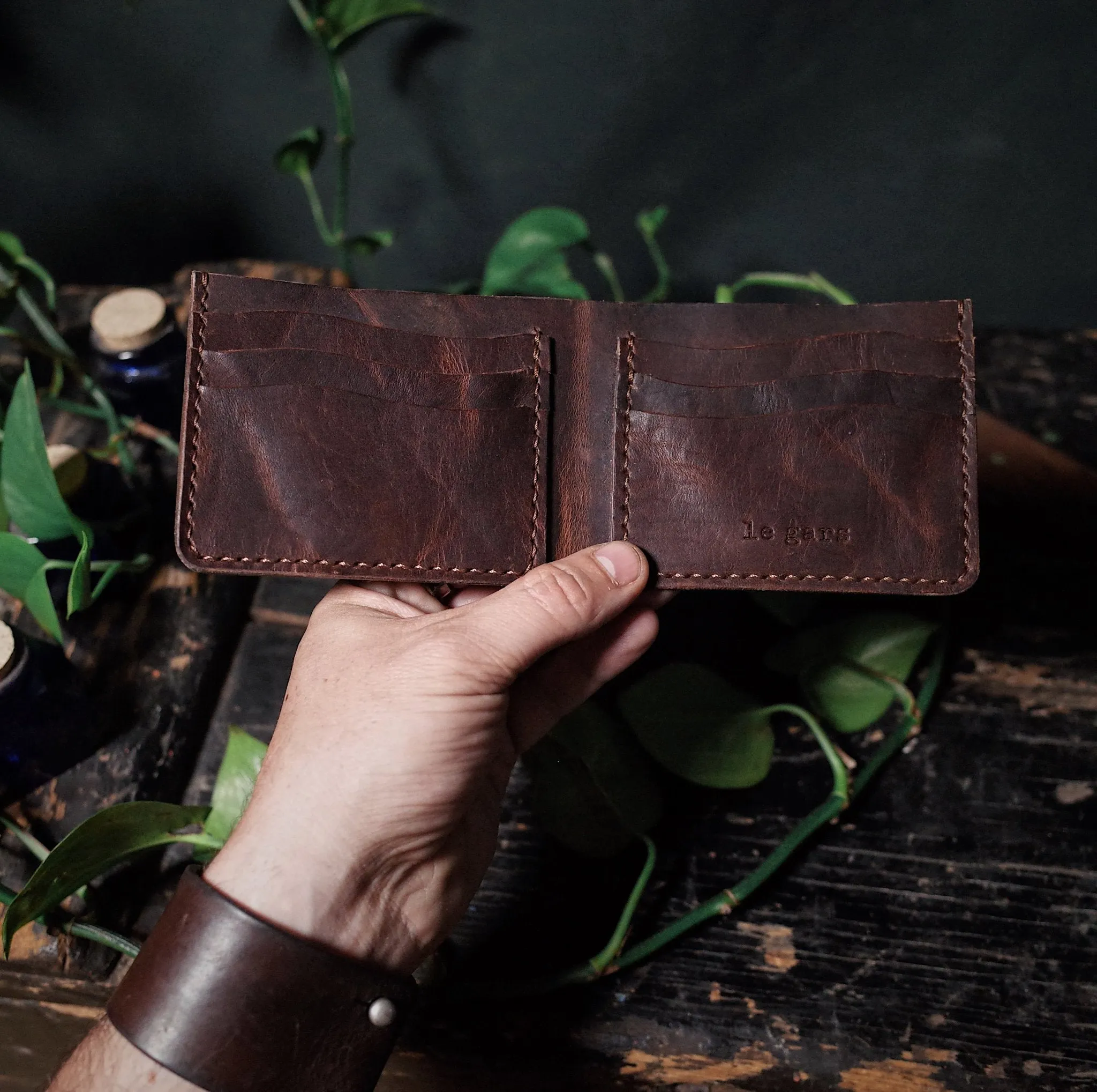 Ludger Leather Bifold Wallet – Dark Brown Edition