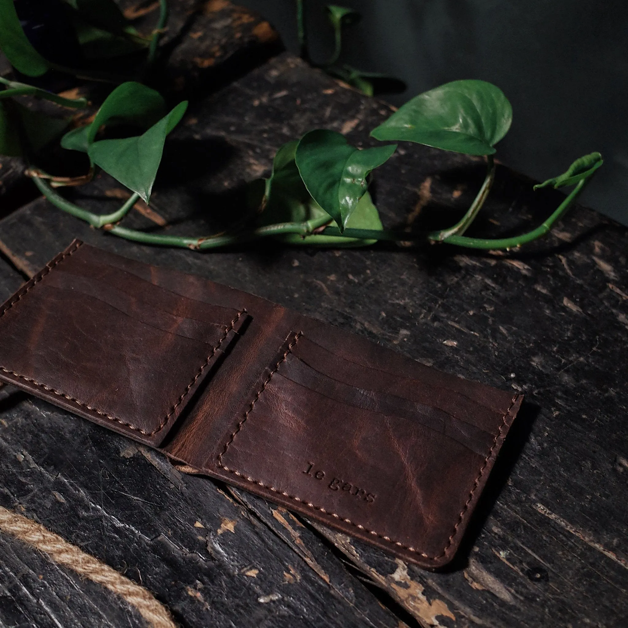 Ludger Leather Bifold Wallet – Dark Brown Edition