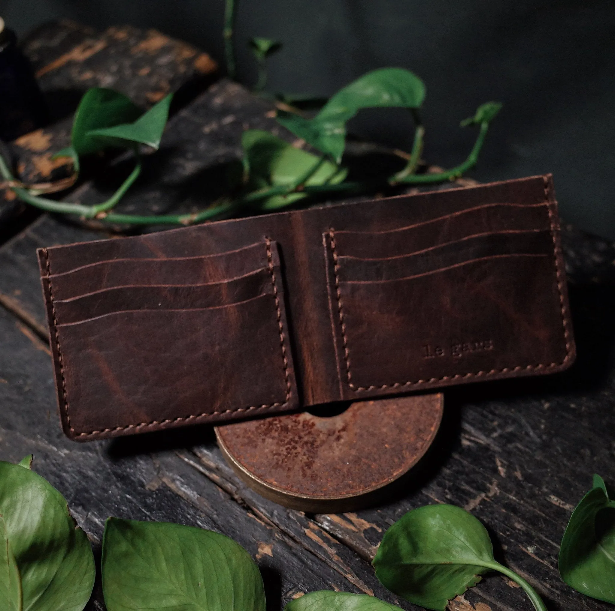 Ludger Leather Bifold Wallet – Dark Brown Edition