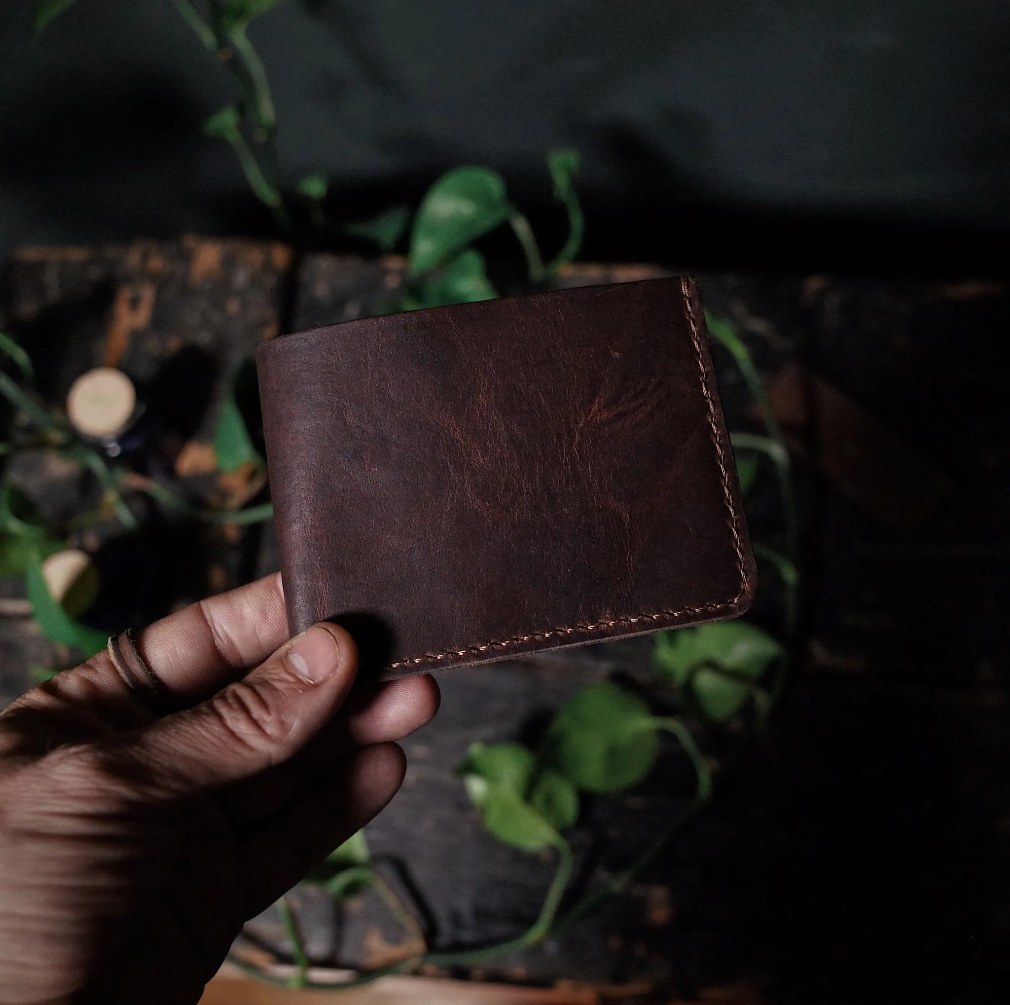 Ludger Leather Bifold Wallet – Dark Brown Edition