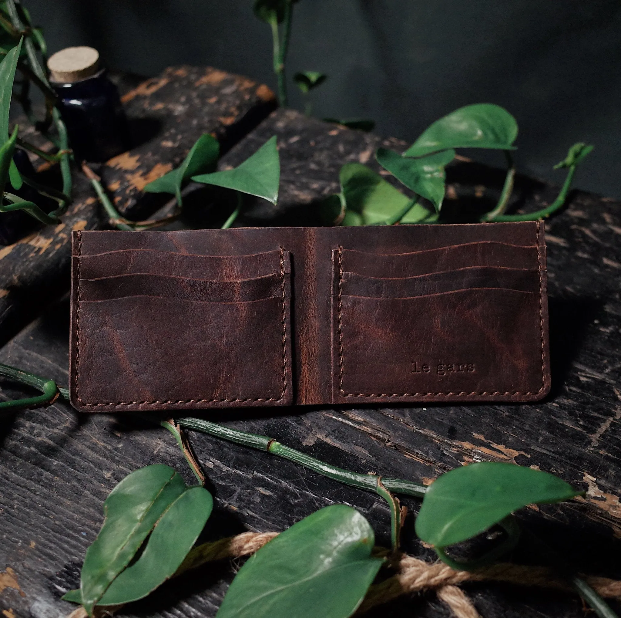 Ludger Leather Bifold Wallet – Dark Brown Edition