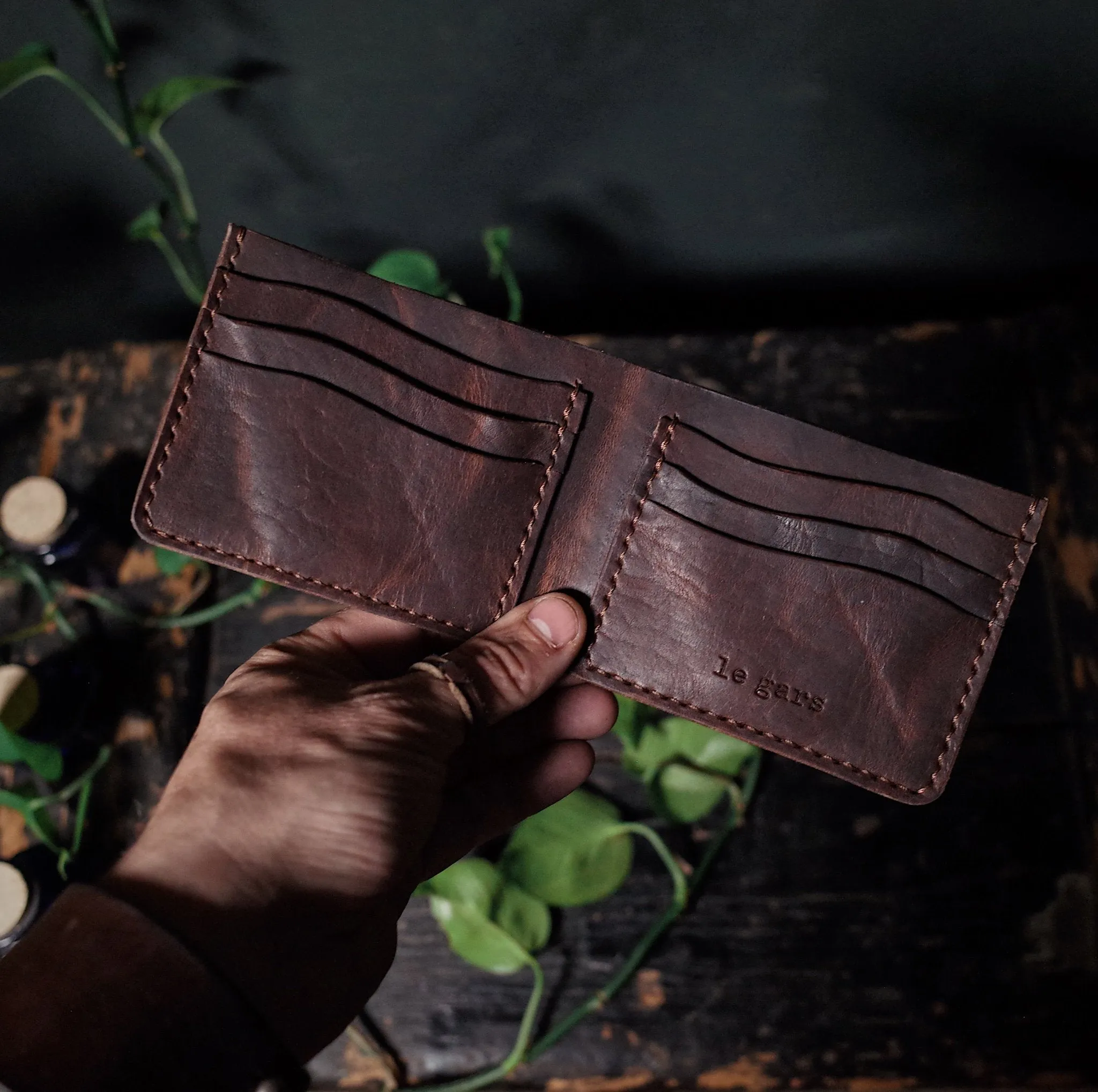 Ludger Leather Bifold Wallet – Dark Brown Edition