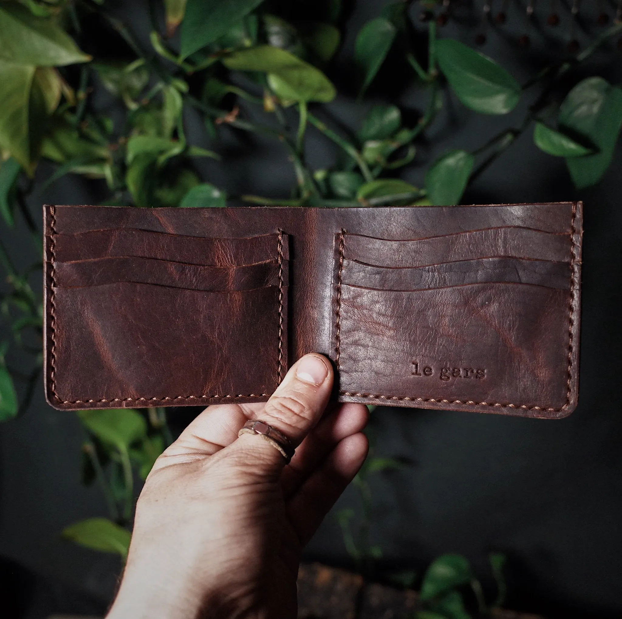 Ludger Leather Bifold Wallet – Dark Brown Edition