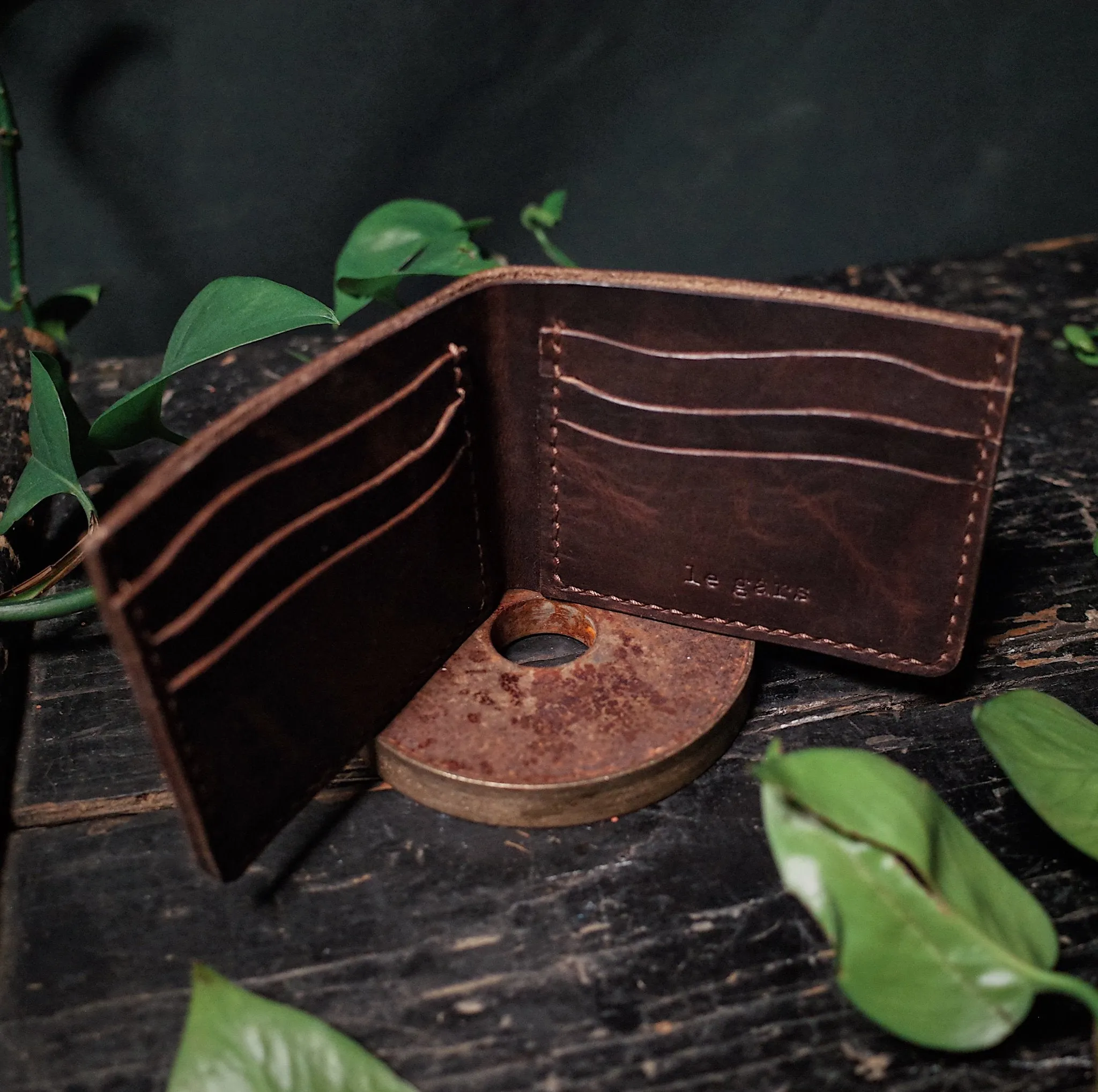 Ludger Leather Bifold Wallet – Dark Brown Edition