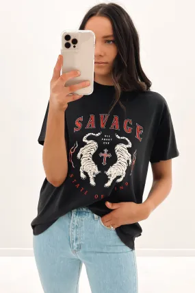 Savage Tee Washed Black