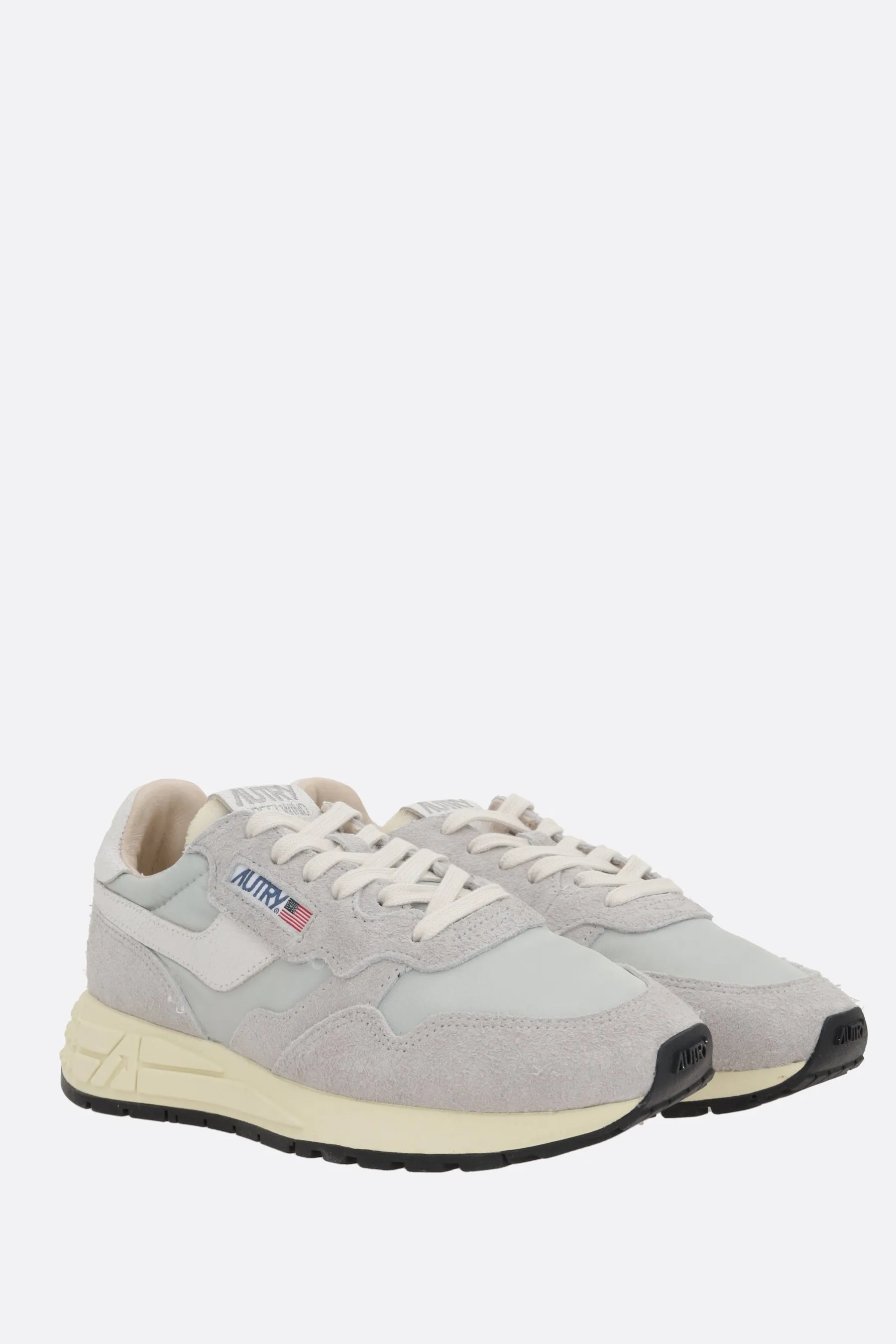 Two-Tone Mixed-Material Performance Sneakers