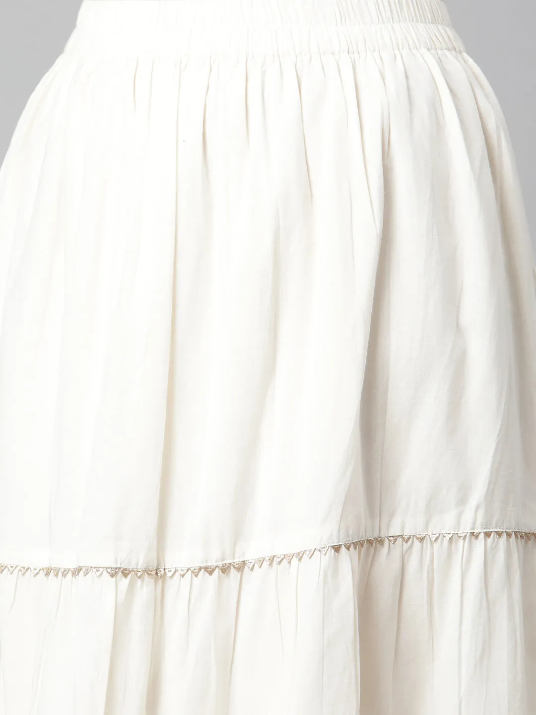 Women'S Blue Cotton Kurta With Skirt
